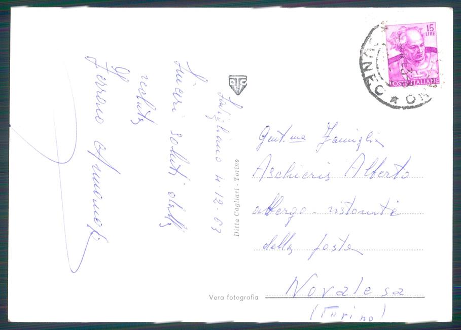 Cuneo Savigliano Piazza Santarosa Torre Civica Foto FG cartolina MZ1475 – retro