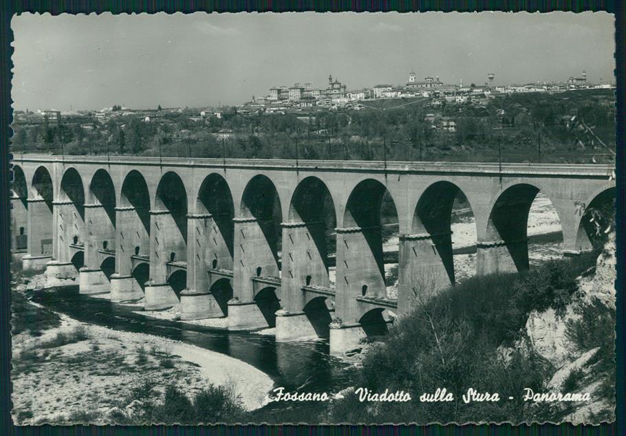 Cuneo Fossano Viadotto sulla Stura Foto FG cartolina MZ1486 – fronte