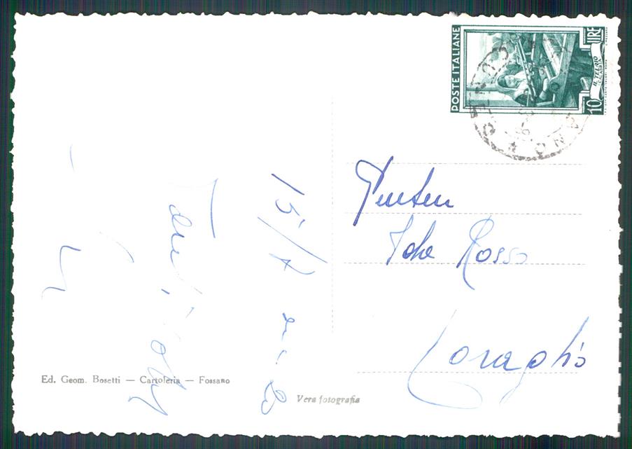 Cuneo Fossano Monte Viso Foto FG cartolina MZ1494 – retro
