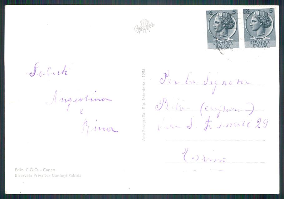 Cuneo Centallo Foto FG cartolina MZ1522 – retro