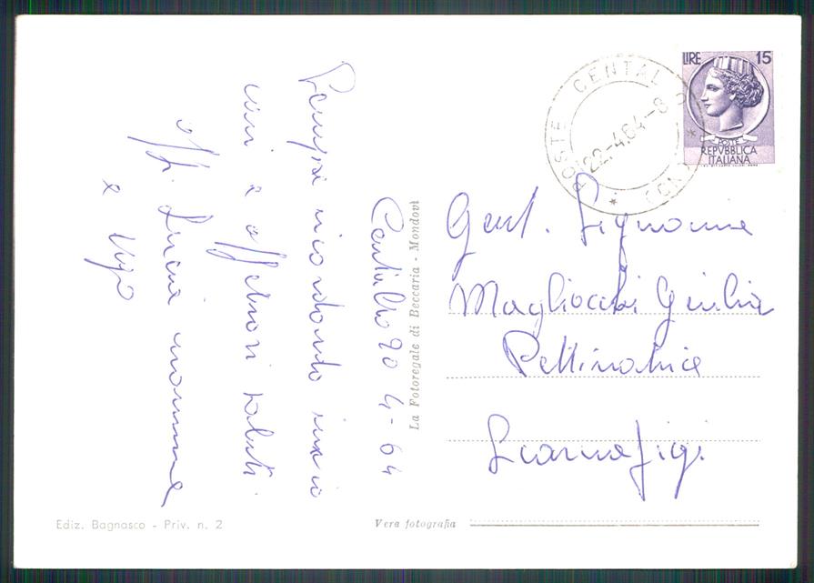 Cuneo Centallo PIEGA Foto FG cartolina MZ1525 – retro