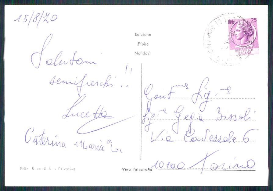 Cuneo Villafalletto Foto FG cartolina MZ1534 – retro