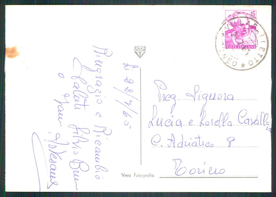 Cuneo Villafalletto Corso Umberto I Foto FG cartolina MZ1537 – retro