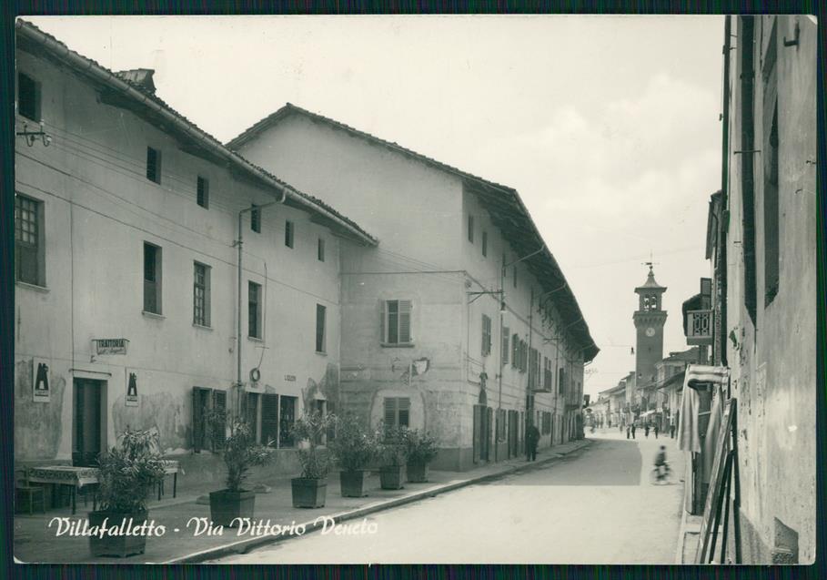Cuneo Villafalletto Via Vittorio Veneto Foto FG cartolina MZ1539 – fronte
