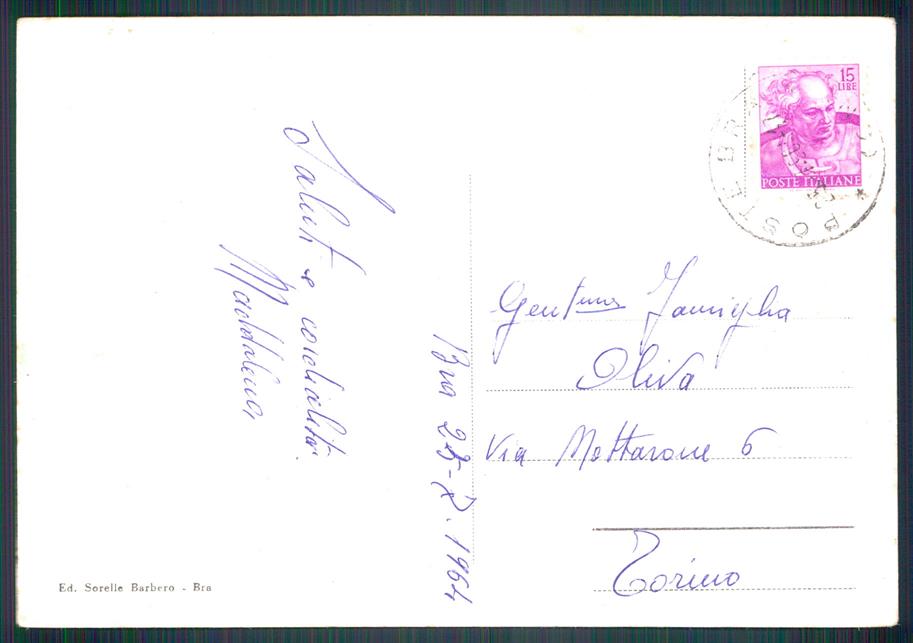 Cuneo Bra Corso Cottolengo Casa del Santo FG cartolina MZ1555 – retro