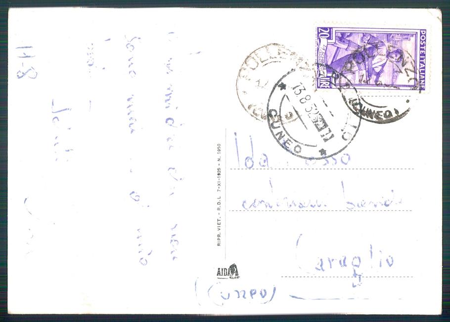 Cuneo Bra Pollenzo Reale Castello FG cartolina MZ1559 – retro