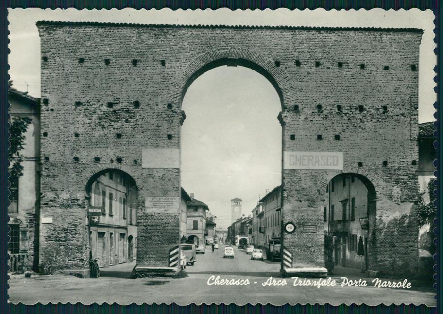 Cuneo Cherasco Arco Trionfale Porta Nazzole Foto FG cartolina MZ1571 – fronte