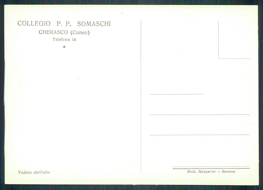 Cuneo Cherasco Collegio Somaschi FG cartolina MZ1577 – retro