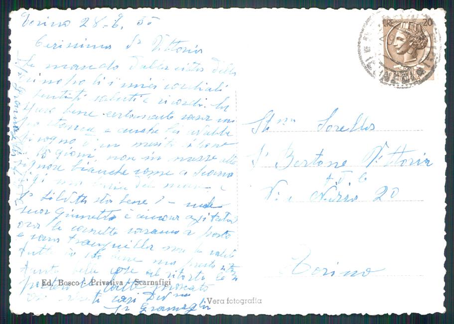 Cuneo Scarnafigi Piazza Vittorio Emanuele Auto Foto FG cartolina MZ1588 – retro