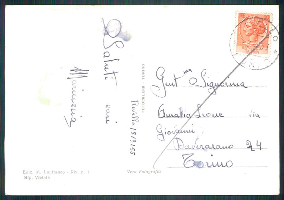 Cuneo Revello Viale Umberto I Foto FG cartolina MZ1618 – retro