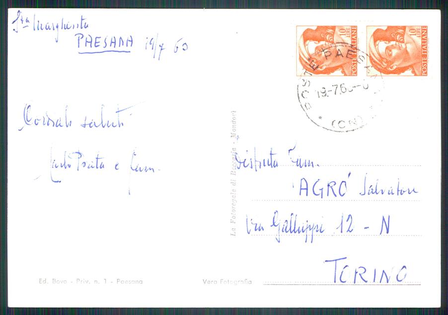 Cuneo Paesana Foto FG cartolina MZ1626 – retro