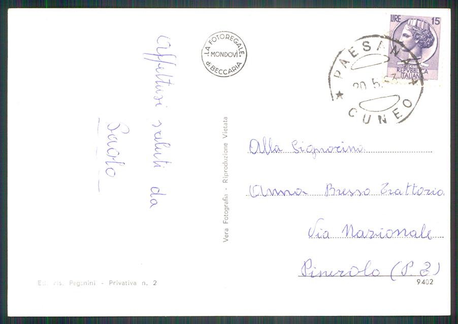 Cuneo Paesana Via Po Auto Foto FG cartolina MZ1631 – retro
