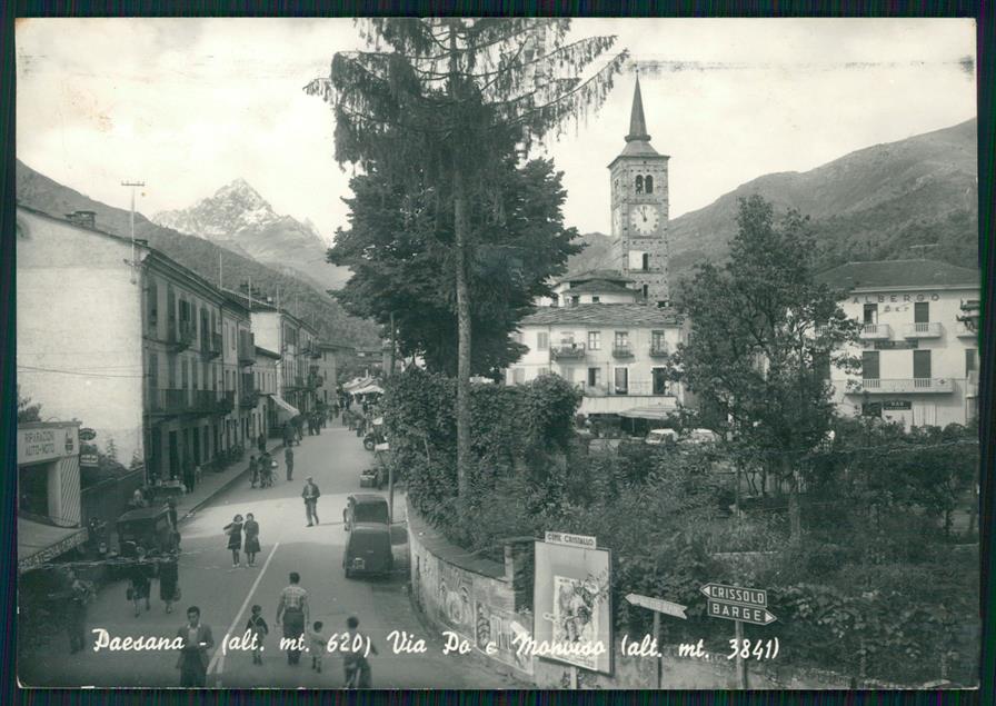 Cuneo Paesana Via Po Monviso PIEGATA Foto FG cartolina MZ1634 – fronte