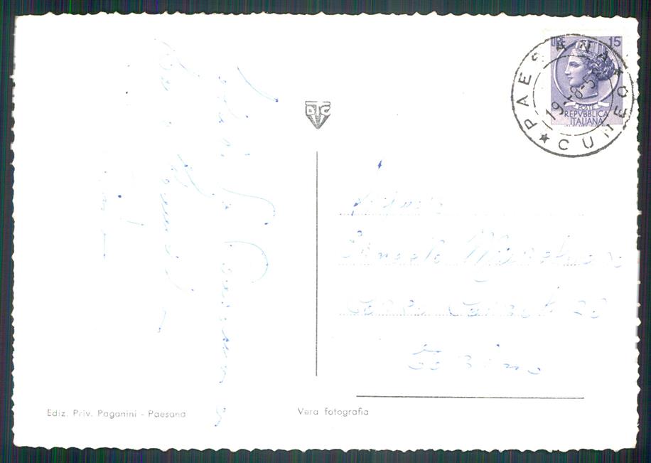 Cuneo Paesana Calcinere Foto FG cartolina MZ1641 – retro
