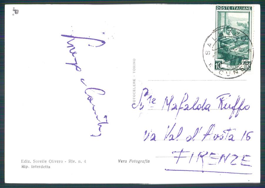 Cuneo Saluzzo Foto FG cartolina MZ1643 – retro