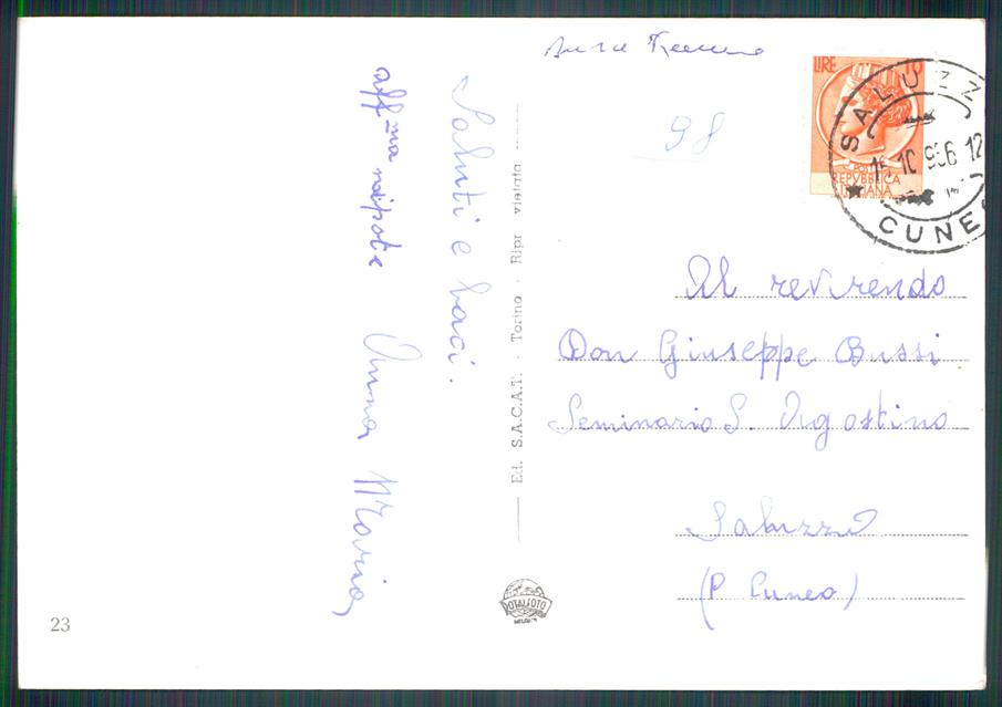 Cuneo Saluzzo Corso Italia Foto FG cartolina MZ1657 – retro