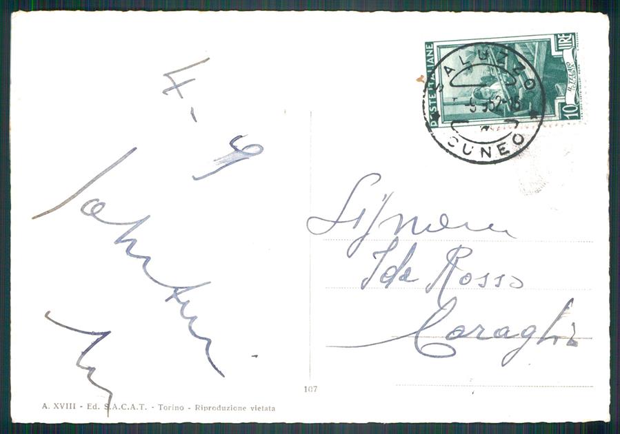 Cuneo Saluzzo Atrio Casa Cavassa Foto FG cartolina MZ1669 – retro