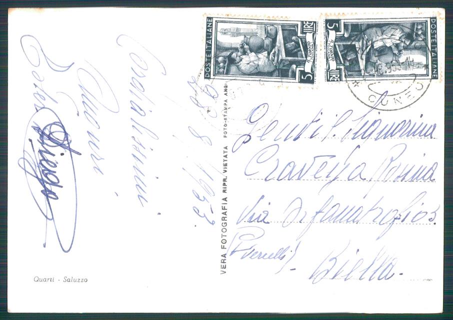Cuneo Saluzzo Casa Cavassa Foto FG cartolina MZ1671 – retro