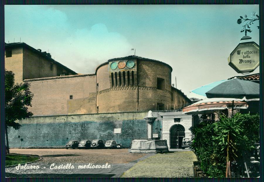 Cuneo Saluzzo Castello Medioevale Auto Foto FG cartolina MZ1672 – fronte