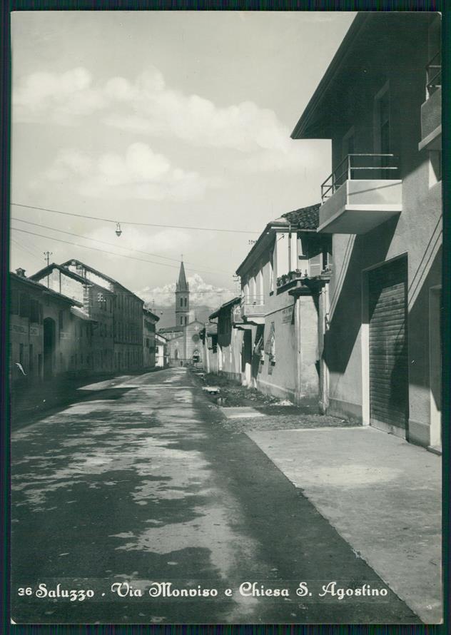 Cuneo Saluzzo Via Monviso Chiesa Sant'Agostino Foto FG cartolina MZ1675 – fronte