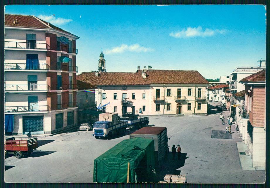 Cuneo Lagnasco Piazza Umberto I Autotreno Foto FG cartolina MZ1687 – fronte