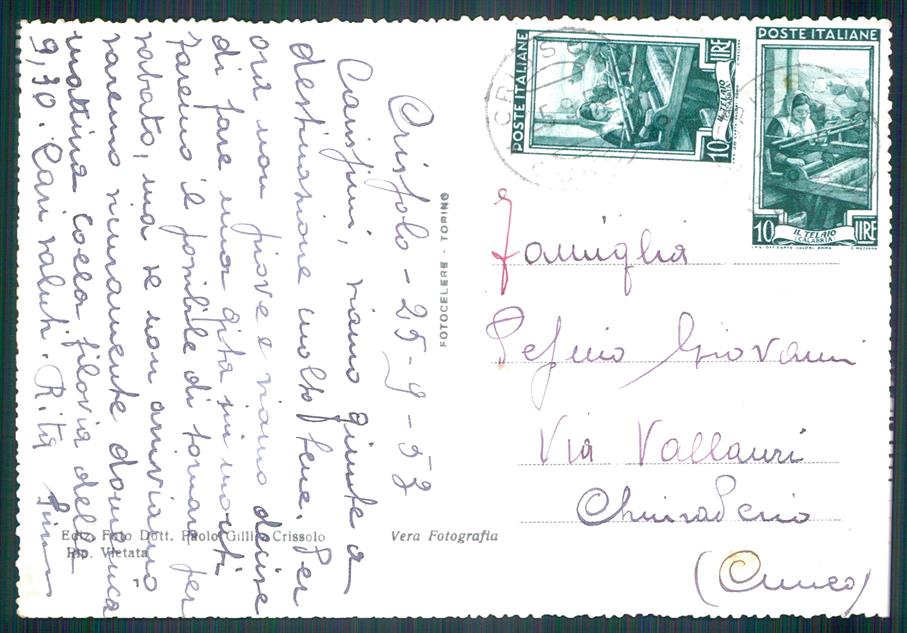 Cuneo Crissolo Alta Valle Po Foto FG cartolina MZ1711 – retro