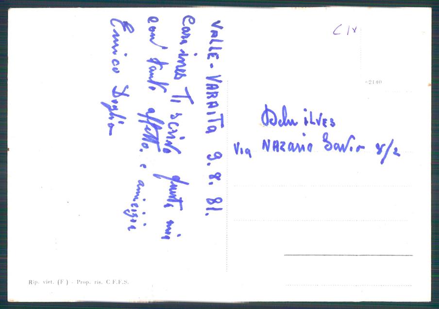 Cuneo Melle Valle Varaita PIEGA FG cartolina MZ1755 – retro