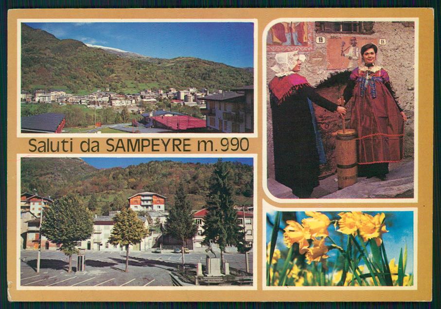 Cuneo Sampeyre Valle Varaita Saluti da Foto FG cartolina MZ1759 – fronte
