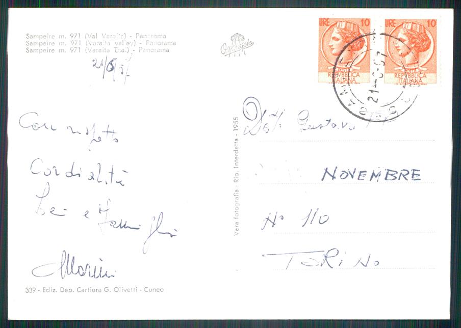 Cuneo Sampeyre Valle Varaita Foto FG cartolina MZ1760 – retro