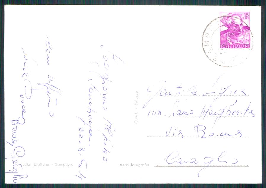 Cuneo Sampeyre PIEGHE Foto FG cartolina MZ1762 – retro