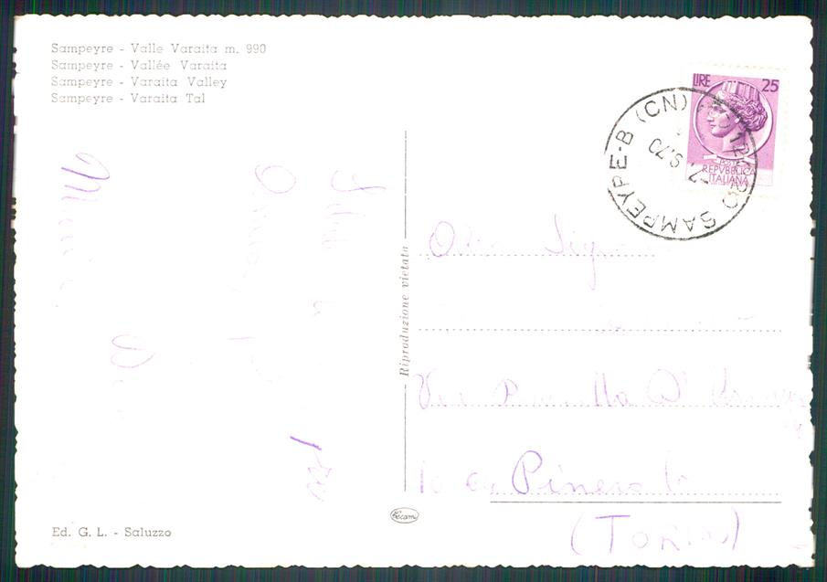 Cuneo Sampeyre Valle Varaita Auto Fiat 500 Foto FG cartolina MZ1766 – retro