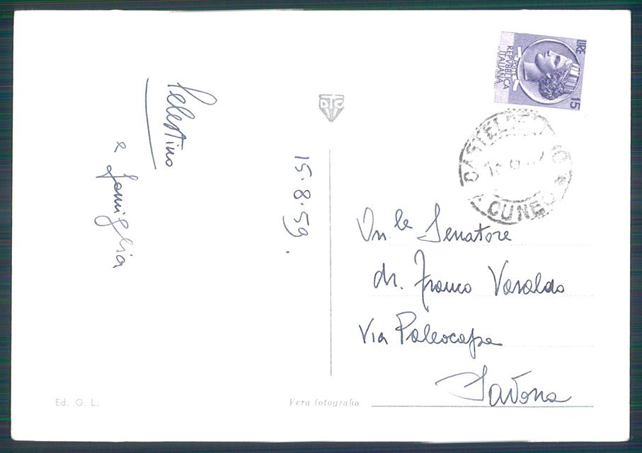 Cuneo Bellino Borgata Chiesa Monte Pelvo Foto FG cartolina MZ1787 – retro