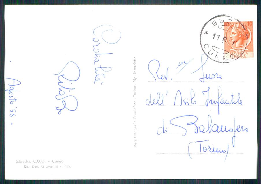 Cuneo Pontechianale Alta Valle Varaita Foto FG cartolina MZ1789 – retro