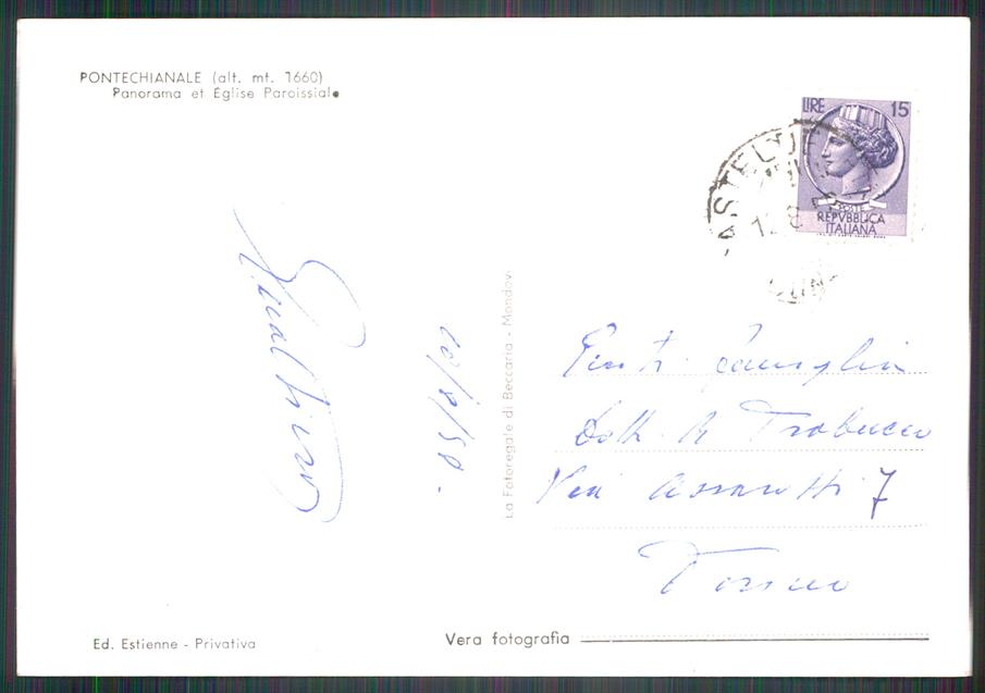 Cuneo Pontechianale Chiesa Parrocchiale Foto FG cartolina MZ1793 – retro