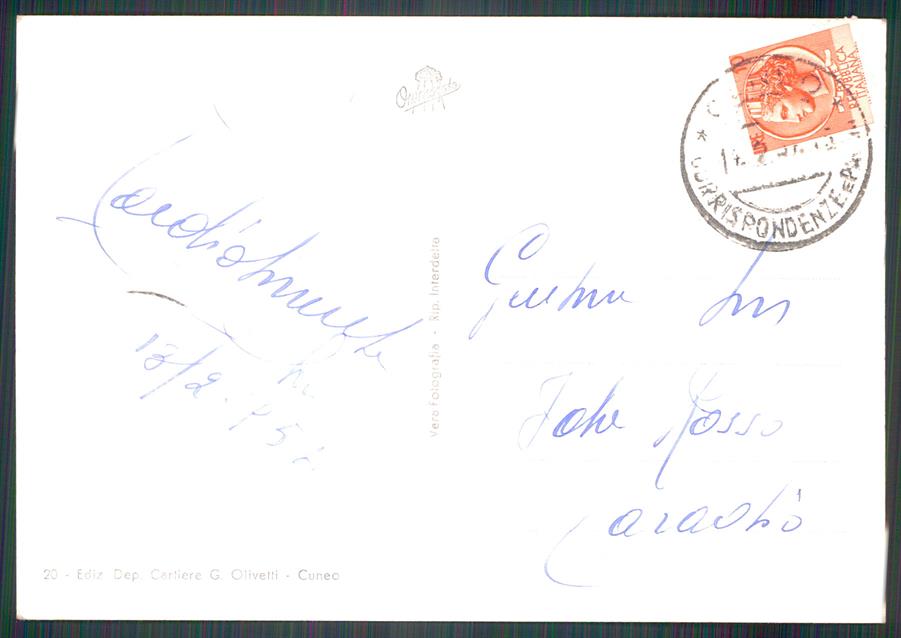 Cuneo Pontechianale Maddalena Auto Foto FG cartolina MZ1797 – retro