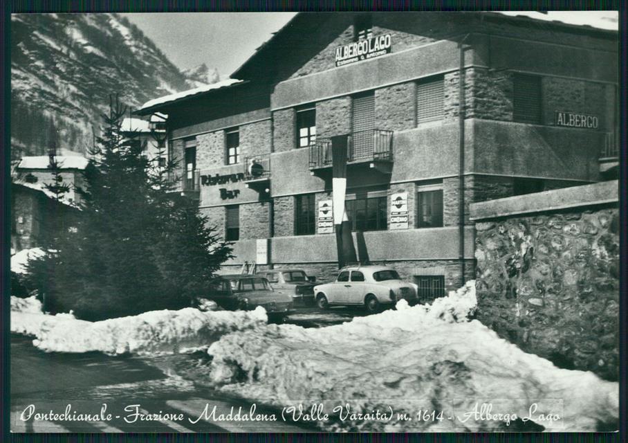 Cuneo Pontechianale Maddalena Nevicata Auto Foto FG cartolina MZ1798 – fronte