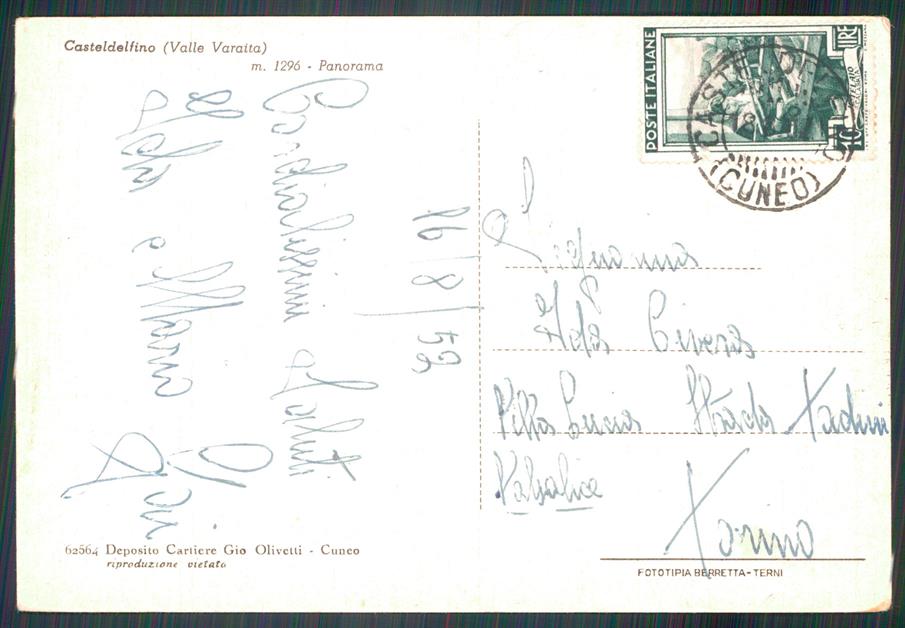 Cuneo Casteldelfino Valle Varaita FG cartolina MZ1810 – retro