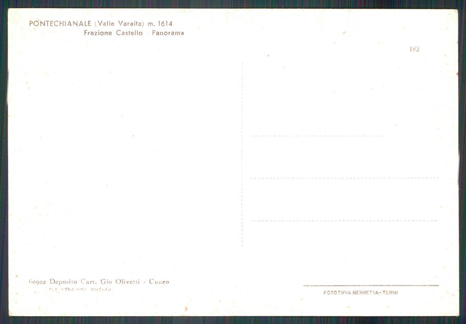 Cuneo Pontechianale Castello di Diga FG cartolina MZ1813 – retro