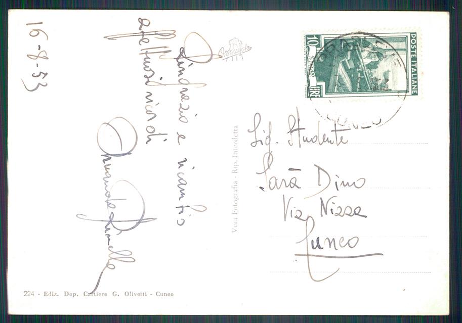 Cuneo Castelmagno Chiappi Santuario San Magno PIEGA Foto FG cartolina MZ1834 – retro