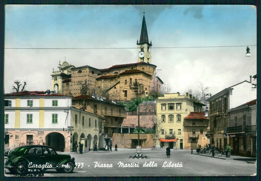 Cuneo Caraglio Piazza Martiri della Libertà Auto Foto FG cartolina MZ1853 – fronte
