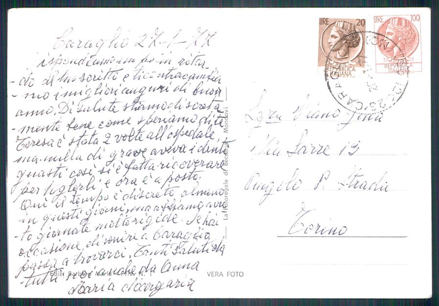 Cuneo Caraglio Piazza Martiri della Libertà Auto Foto FG cartolina MZ1853 – retro