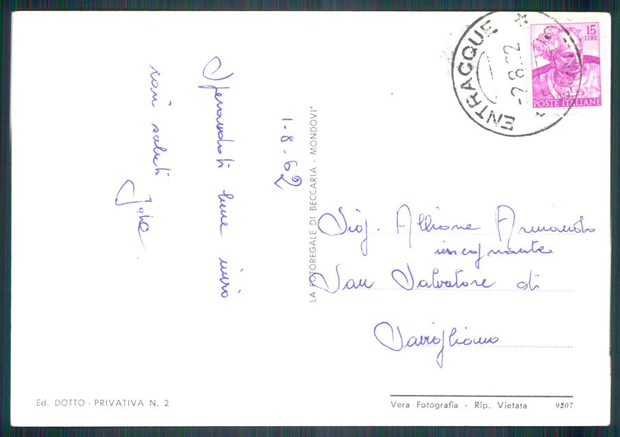 Cuneo Entracque Fontana Capra Foto FG cartolina MZ1864 – retro