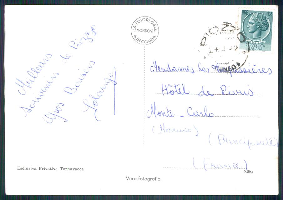 Cuneo Piozzo Foto FG cartolina MZ1888 – retro