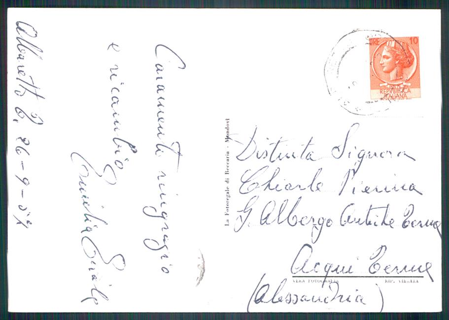 Cuneo Albaretto della Torre Tre Cunei Foto FG cartolina MZ1901 – retro