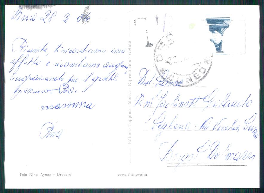 Cuneo Villar San Costanzo Morra ABRASA Foto FG cartolina MZ1912 – retro