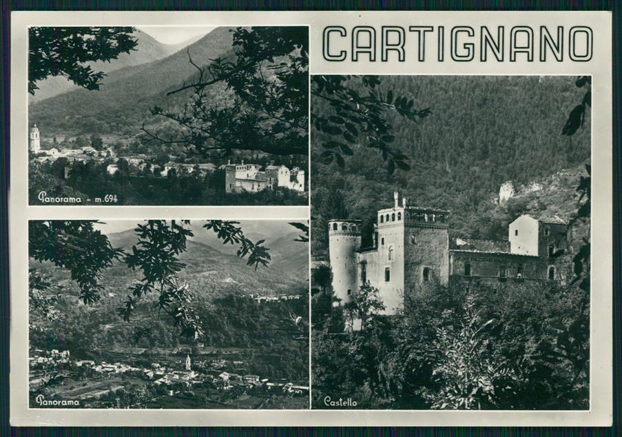 Cuneo Cartignano Mappa COLLA Foto FG cartolina MZ1917 – fronte