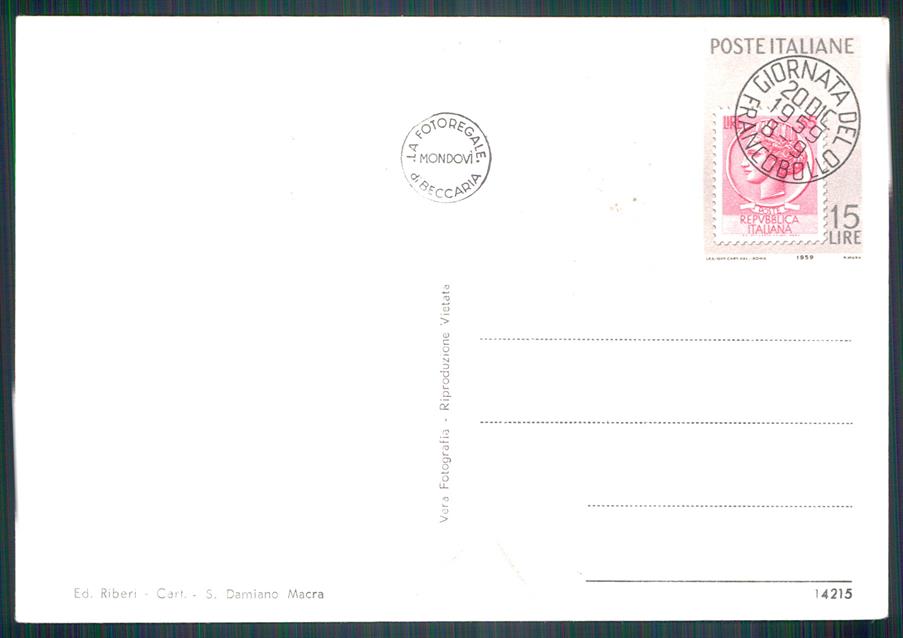 Cuneo San Damiano Macra Piazza dei Caduti Foto FG cartolina MZ1922 – retro