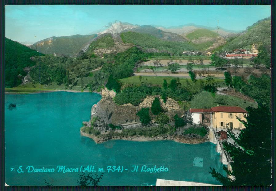 Cuneo San Damiano Macra Lago PIEGATA Foto FG cartolina MZ1923 – fronte