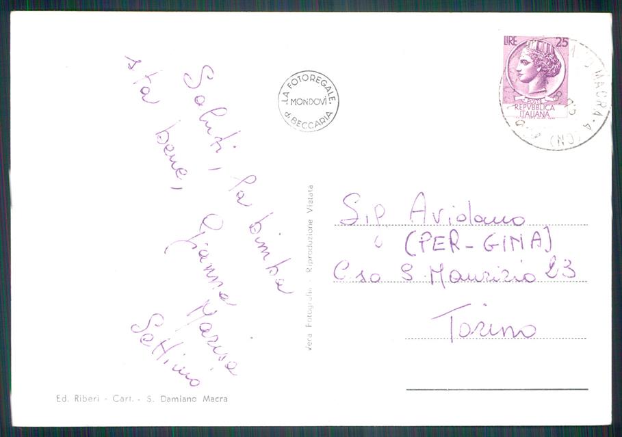 Cuneo San Damiano Macra Foto FG cartolina MZ1924 – retro