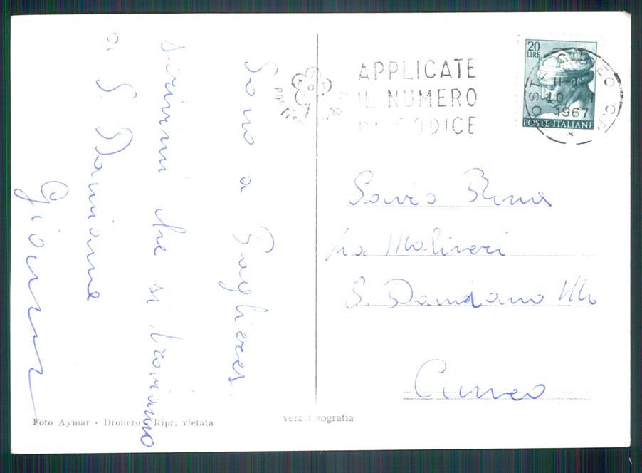 Cuneo San Damiano Macra Paglieres Foto FG cartolina MZ1925 – retro